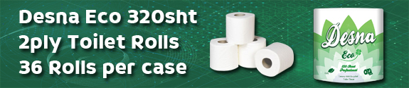 Buy Desna Eco 320 sheet 100% Recycled Toilet Rolls from Loorolls.com