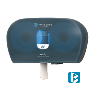 Bay West Side by Side Blue Duo Dispensers for Ecosoft Toilet Rolls