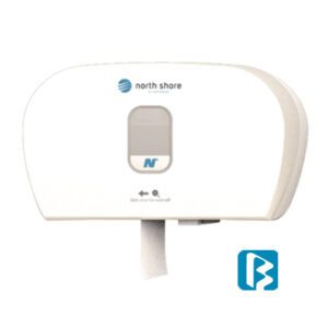 Bay West Side by Side White Duo Dispensers for Ecosoft Toilet Rolls